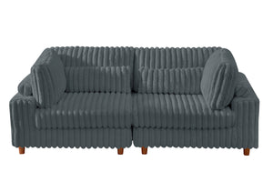 Sally Plush Corduroy Modular Sectional Sofa – Customizable L-Shaped Couch with Washable Cushions & Deep Seating Comfort