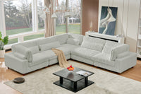 Sally Modern Corduroy Fabric Sectional – Plush Modular Design, Deep Cushions & Easy-Clean Covers
