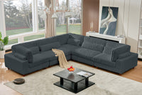 Sally Modern Corduroy Fabric Sectional – Plush Modular Design, Deep Cushions & Easy-Clean Covers
