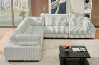 Sally Modern Corduroy Fabric Sectional – Plush Modular Design, Deep Cushions & Easy-Clean Covers