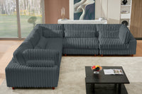 Sally Modern Corduroy Fabric Sectional – Plush Modular Design, Deep Cushions & Easy-Clean Covers