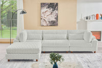 Sally Modular Corduroy Sectional Sofa with Ottoman – Plush L-Shaped Couch with Removable Covers & Flexible Seating Configuration