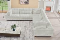 Sally Modern Corduroy Fabric Sectional – Plush Modular Design, Deep Cushions & Easy-Clean Covers