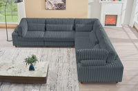 Sally Modern Corduroy Fabric Sectional – Plush Modular Design, Deep Cushions & Easy-Clean Covers