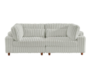 Sally Plush Corduroy Modular Sectional Sofa – Customizable L-Shaped Couch with Washable Cushions & Deep Seating Comfort