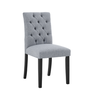 Modern Linen Dining Chairs with Padded Backrest – Upholstered Kitchen & Dining Room Chairs with Wood Legs