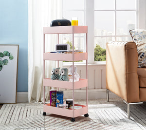4 Tier Slim Shelves Storage Organizer Rolling Cart