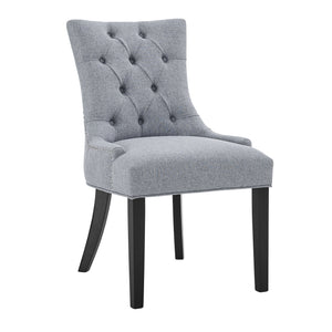 Set of 2 Upholstered Linen Dining Chairs – Padded Seat with Wood Legs for Dining Room, Living Room, or Kitchen