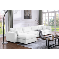 Luis Upholstered Wide Modular 4-Seat with Ottoman