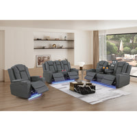 Bonnie Faux Leather Two Seater Home Theater Electric Recliner With Cup Holder & Speaker & USB Charger