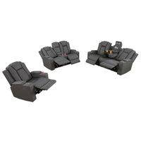 Bonnie Faux Leather Two Seater Home Theater Electric Recliner With Cup Holder & Speaker & USB Charger