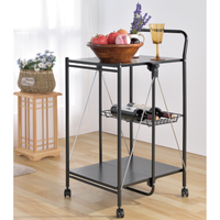 Indoor/Outdoor Kitchen and Utility Trolley, Multi-Purpose Foldable Utility Cart, Collapsible Table Serving Cart and Kitchen Organizer for Home and Business Use