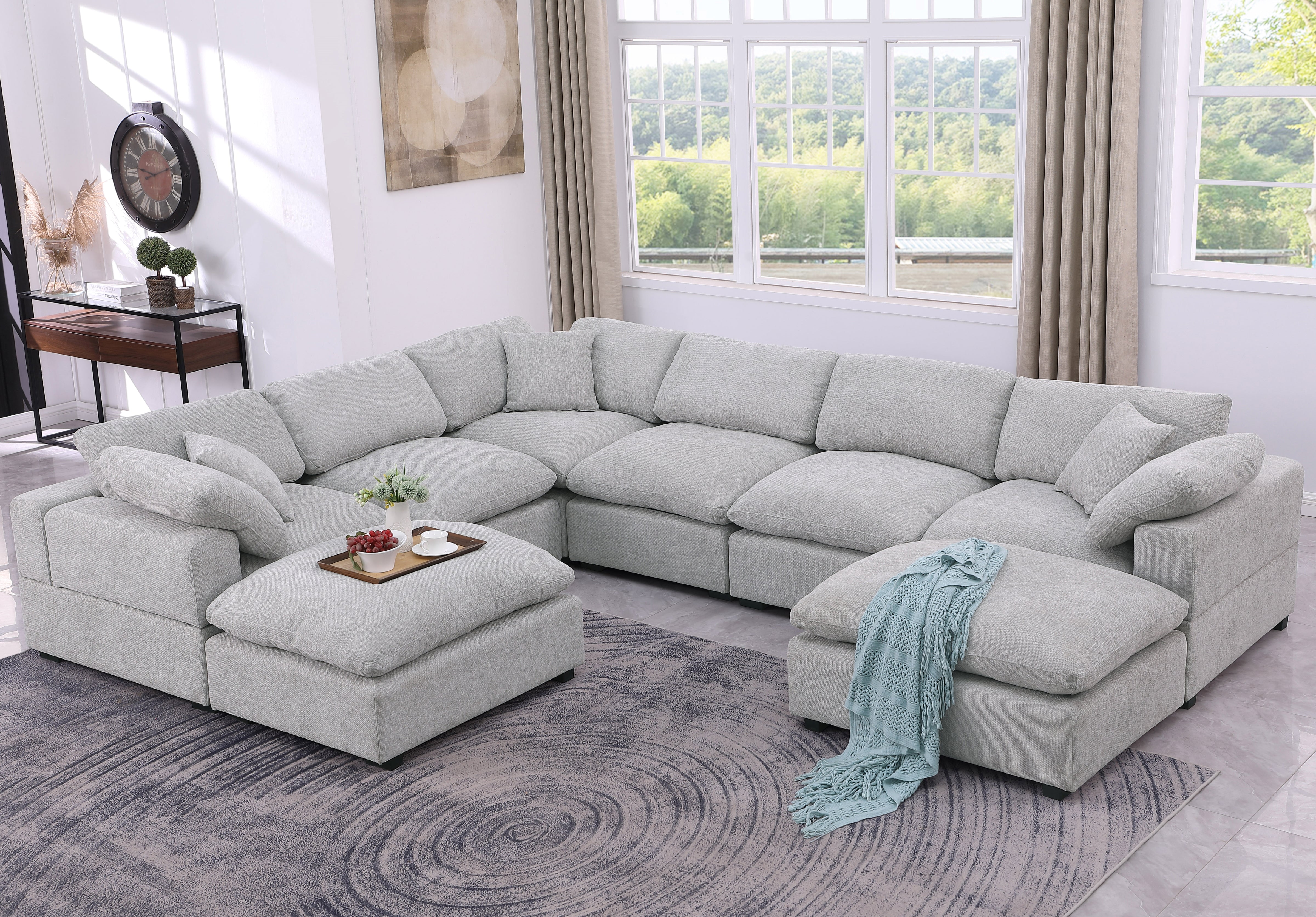 Cassie 8-Piece Oversized Modular Sectional Sofa with Extra-Large
