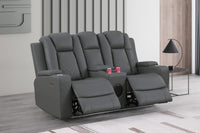 Bonnie Faux Leather Two Seater Home Theater Electric Recliner With Cup Holder & Speaker & USB Charger