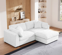 Luis Upholstered Wide Modular Loveseat with Ottoman