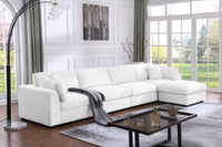 Luis Upholstered Wide Modular 4-Seat with Ottoman