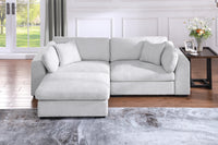 Luis Upholstered Wide Modular Loveseat with Ottoman