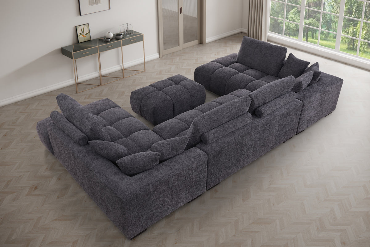 Kingsley Wide 4-Piece Upholstered U-Shape Sectional