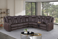 Ollie Faux Leather Home Theater Electric Recliner With Cup Holder & Speaker & USB Charger