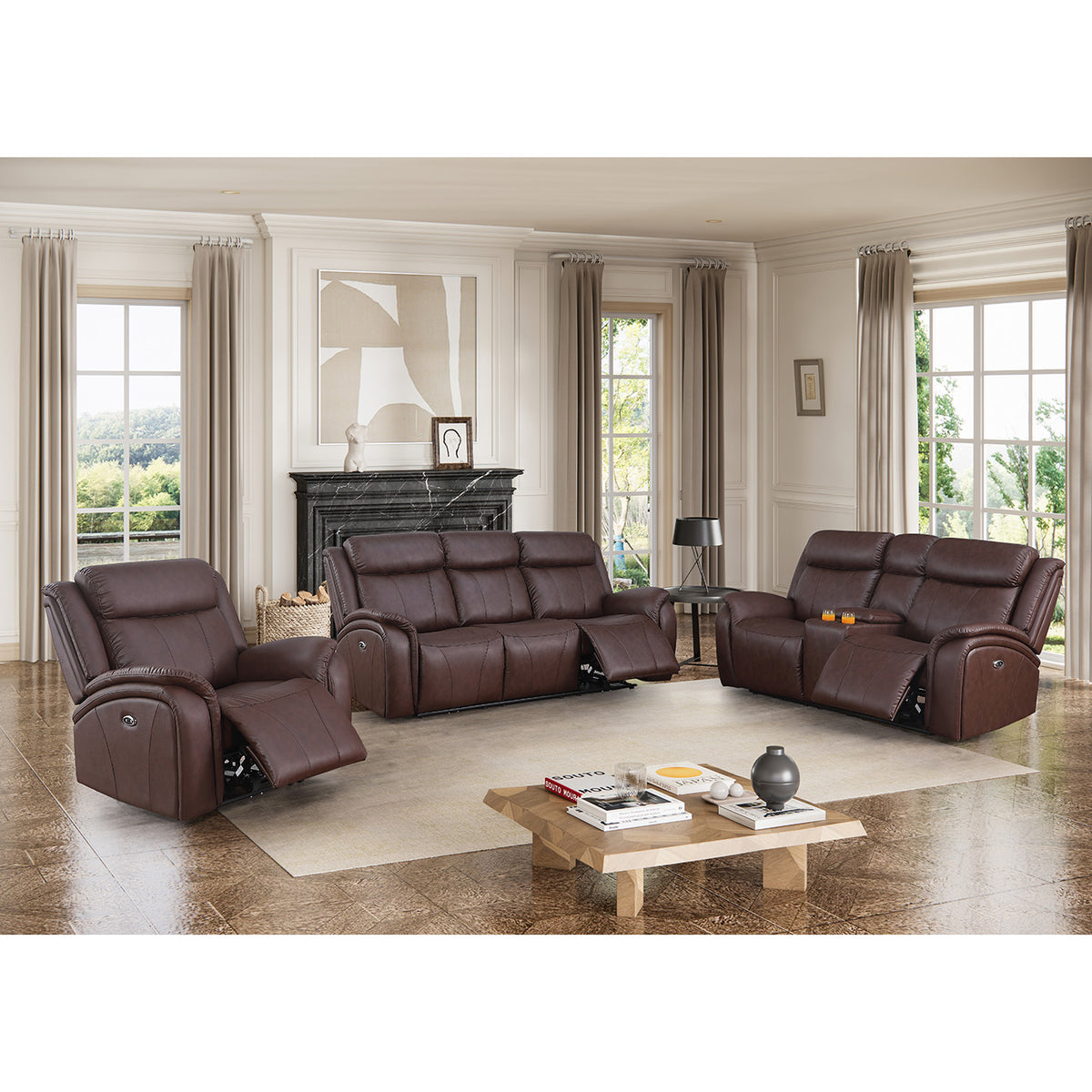 Achouhada Electric Recliner Leather Sofa