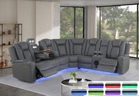 Ollie Faux Leather Home Theater Electric Recliner With Cup Holder & Speaker & USB Charger