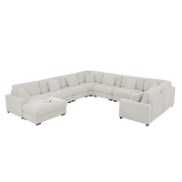 Avery Modern Style Sectional Sofa 8-Seat with Ottoman