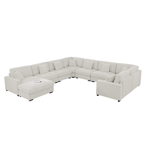 Avery Modular Sectional Sofa Set with 2 Ottomans – 8 - Seat