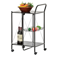 Indoor/Outdoor Kitchen and Utility Trolley, Multi-Purpose Foldable Utility Cart, Collapsible Table Serving Cart and Kitchen Organizer for Home and Business Use