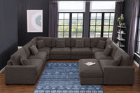 Avery Modern Style Sectional Sofa 8-Seat with Ottoman