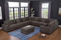 Avery Modern Style Sectional Sofa 8-Seat with Ottoman