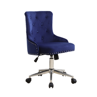 Velvet Fabric Home Office Chair with Adjustable Height