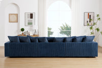 Jane Polyester Upholstered Sectional Sofa With Ottoman