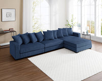 Jane Polyester Upholstered Sectional Sofa With Ottoman