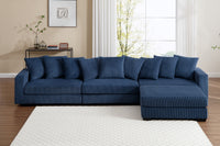 Jane Polyester Upholstered Sectional Sofa With Ottoman