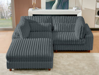 Sally Corduroy Polyester Upholstered Comfy Modular Sectional Sofa