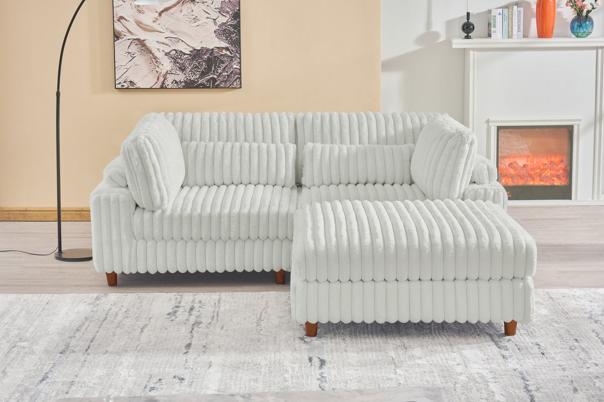 Sally Corduroy Polyester Upholstered Comfy Modular Sectional Sofa