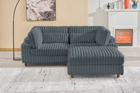 Sally Corduroy Polyester Upholstered Comfy Modular Sectional Sofa