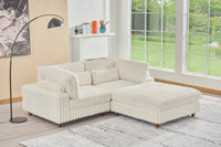Sally Corduroy Polyester Upholstered Comfy Modular Sectional Sofa
