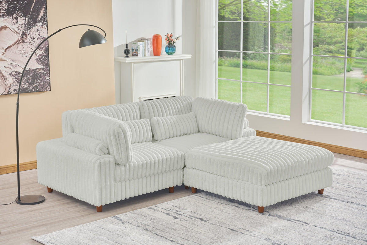 Sally Corduroy Polyester Upholstered Comfy Modular Sectional Sofa