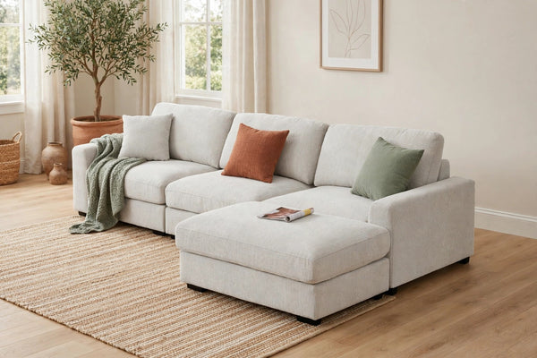 Avery Modular L-Shape Sectional Sofa Set - model home staged