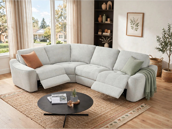 Devine 4-Piece Power Reclining Sectional Sofa - model home staged