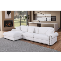 Oliver Modern Style Upholstered Wide Modular 3-Seat with Ottoman