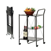 Indoor/Outdoor Kitchen and Utility Trolley, Multi-Purpose Foldable Utility Cart, Collapsible Table Serving Cart and Kitchen Organizer for Home and Business Use