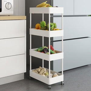 4 Tier Slim Shelves Storage Organizer Rolling Cart