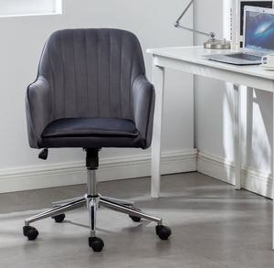 Mid-Back Modern Velvet Home Office Chair