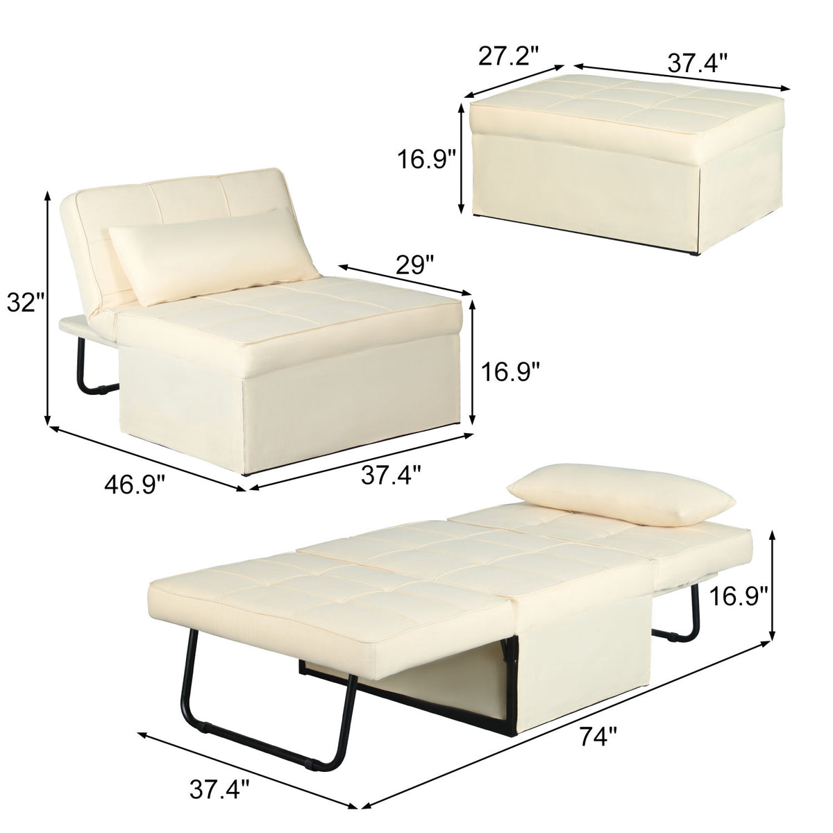 Folding Sofa Chair Bed
