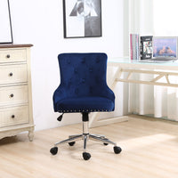 Velvet Fabric Home Office Chair with Adjustable Height