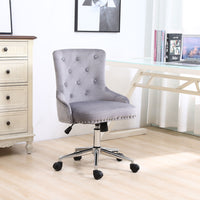 Velvet Fabric Home Office Chair with Adjustable Height