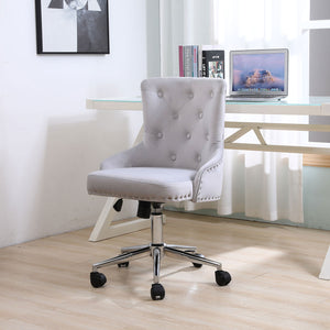 Velvet Fabric Home Office Chair with Adjustable Height