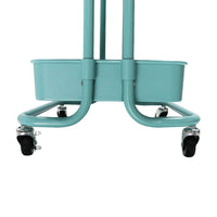 Blue 2 Tier Storage Trolley Rolling Cart